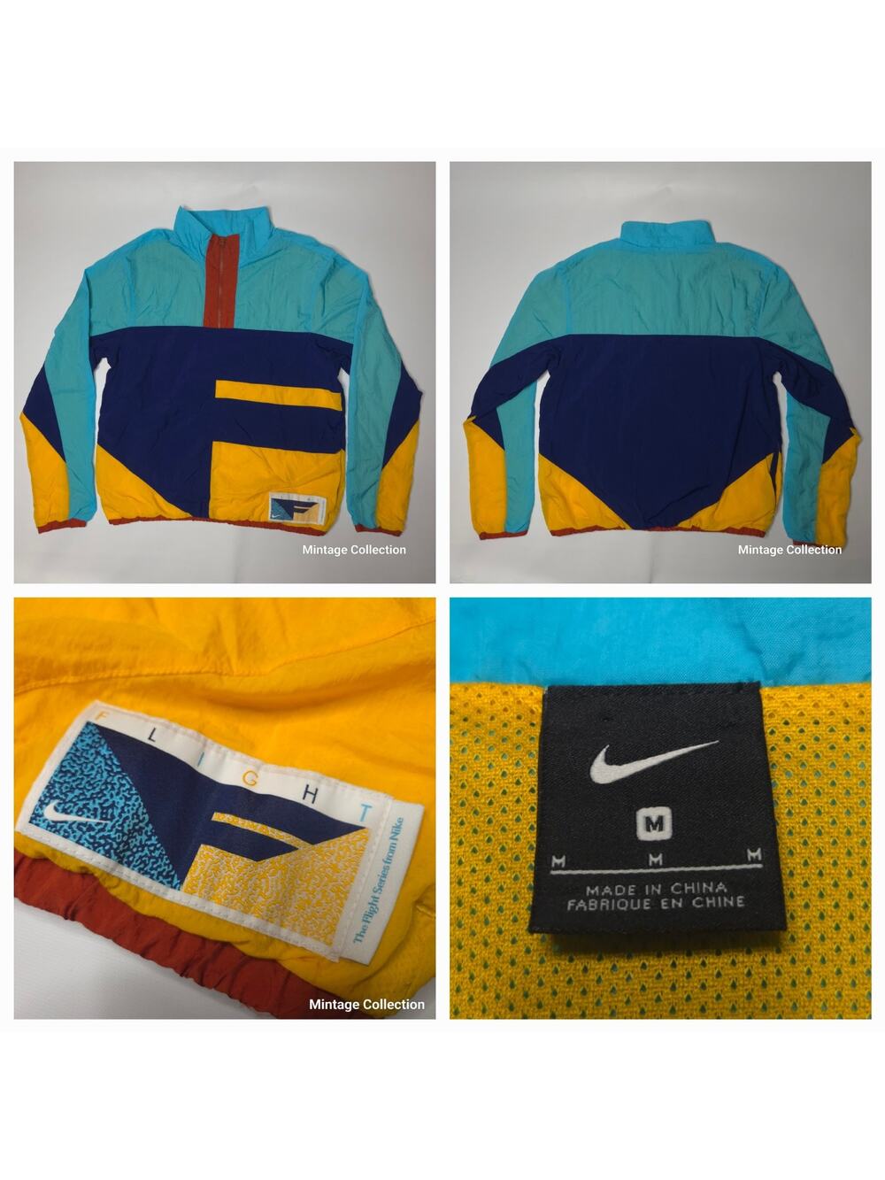 NIKE BASKETBALL FLIGHT COLORBLOCK 1/2 ZIP LIGHTWEIGHT WINDBREAKER JACKET SIZE M